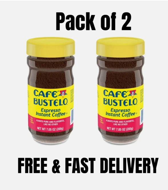 (PACK OF 2) Cafe Bustelo, Espresso Style, Dark Roast Instant Coffee, 7.05 oz Jar gallery