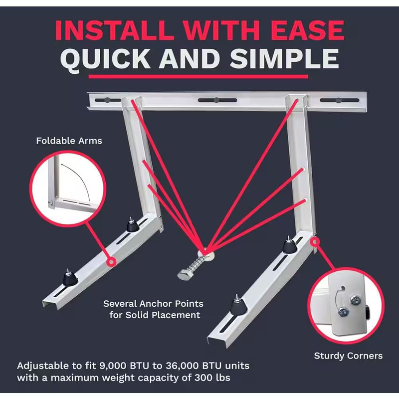 Ductless Aire Mini Split Wall Mount Bracket Outdoor AC Heat Pump 9000-36000 BTU gallery