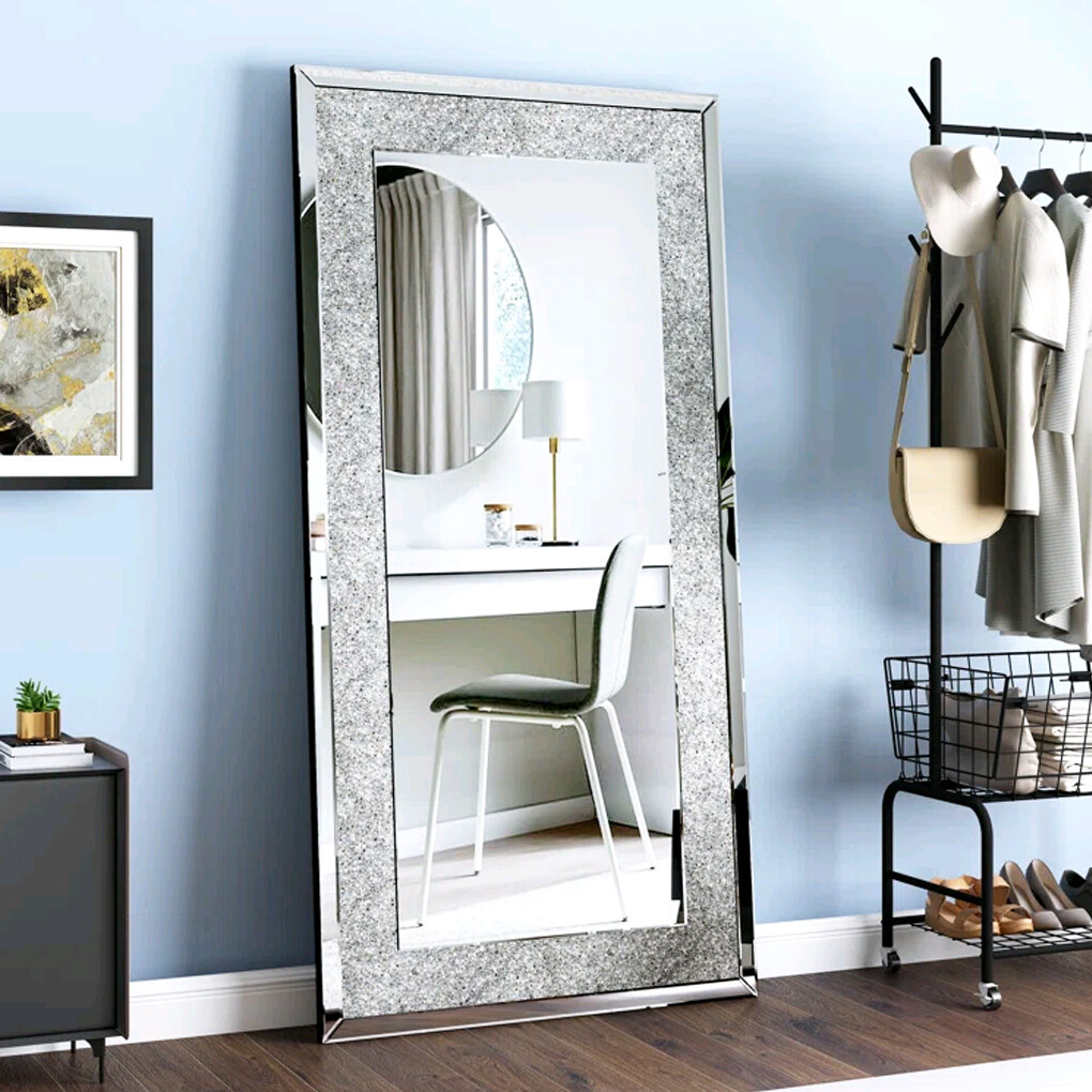 1200mm Crystal Surround Full Body Mirror Decorative Wall Mirror Standing&Hanging gallery