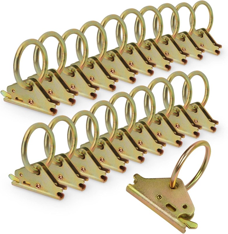 Versatile 20pcs E-Track Tie-Down O-Rings with 2500lb Break Strength, Gold Finish gallery