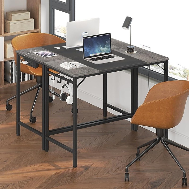 Computer Desk W/ Hooks Home Office Study Gaming Vintage Style Workstation New gallery