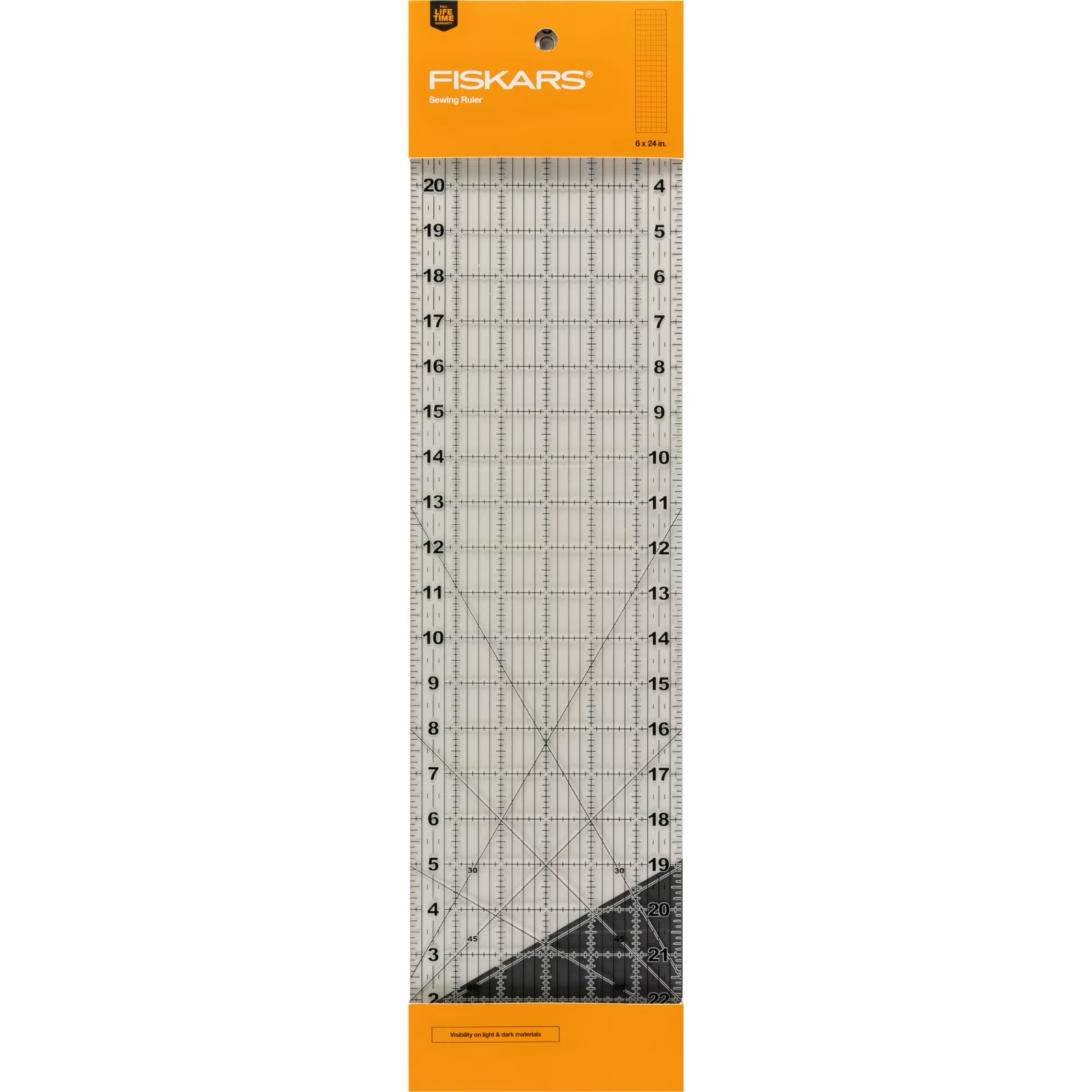 Fiskars 6in x 24in Sewing Ruler & Measuring Tool, Clear, Single Piece gallery