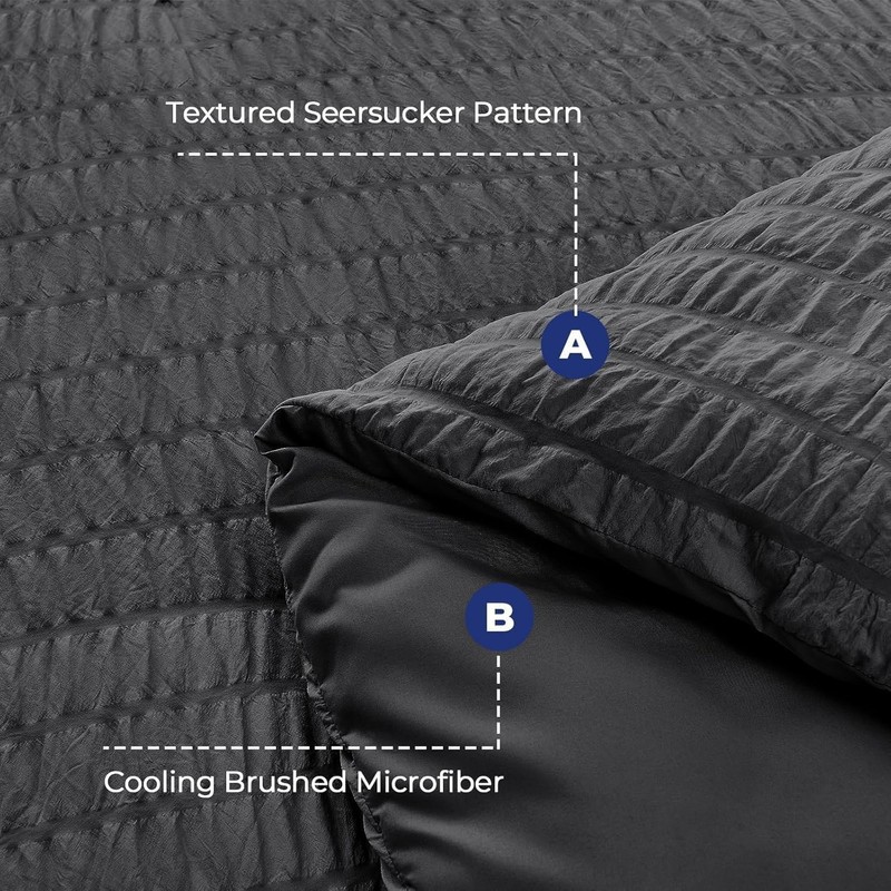 Cloud-Like Luxury King Comforter Set with Deep Pocket Fitted Sheet - Seersucker gallery