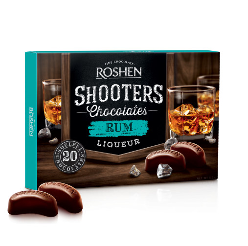 ROSHEN SHOOTERS RUM/BRANDY/WHISKEY LIQUEUR FILLED CHOCOLATE CANDIES PARTY SWEETS gallery