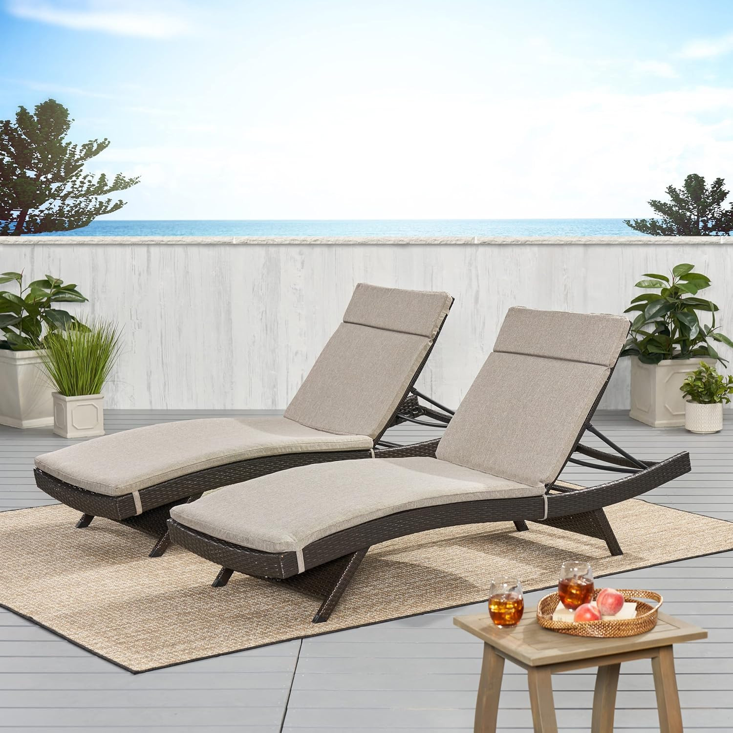 Lounge Cushions, 2-Pcs Set, Charcoal gallery