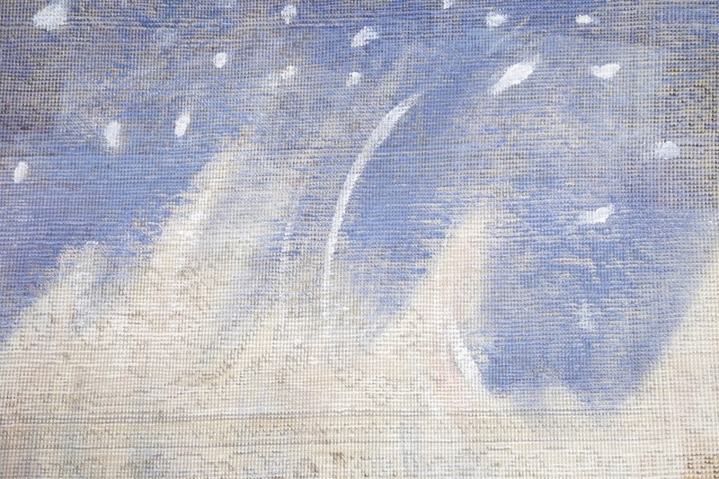 Overdyed Modern Pattern on Traditional Style Wool Rug 8x11 Handmade Semi-antique gallery