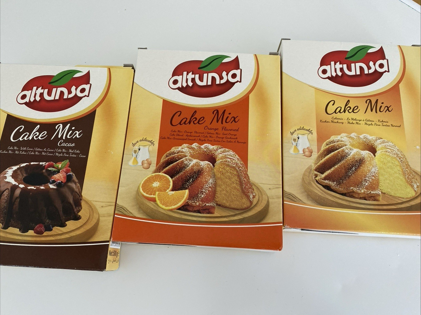 Altunsa Iraqi Cake Mix - Cacao, Orange, & Plain Yellow Flavors 500g/each gallery