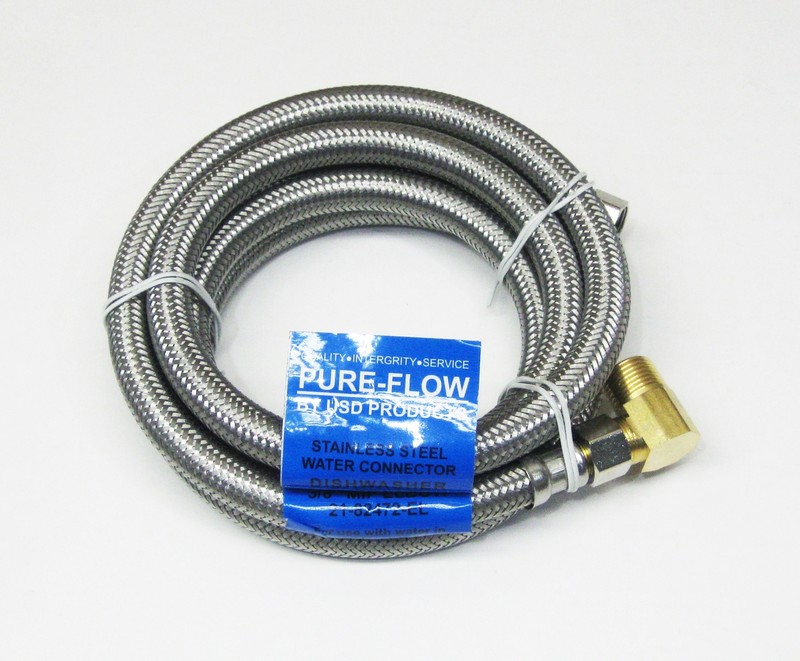 Dishwasher Installation Kit Stainless 72" Fill Hose, Cord and Elbow gallery