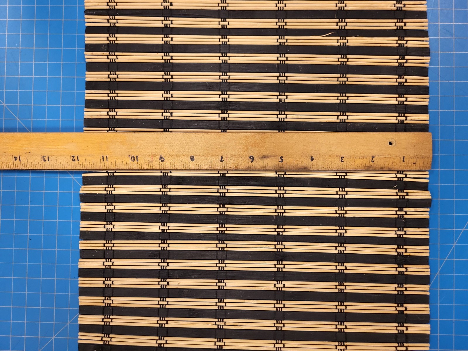 Natural Bamboo Matchstick Blind Window Shade Black Striped Small Mat 18x12 Inch gallery