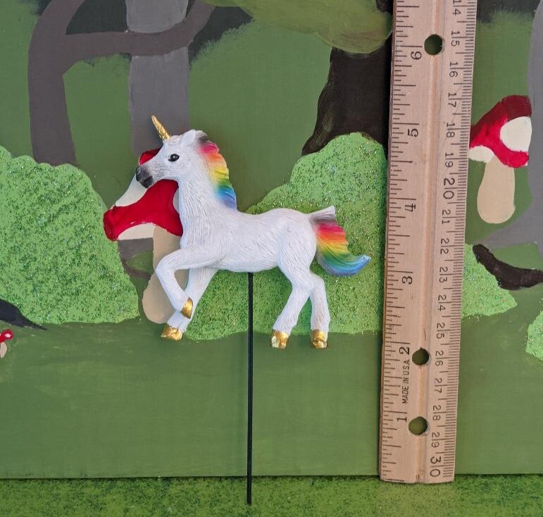 Fiddlehead Fairy Garden Miniature Unicorn Stake Fairy Gnome Garden NEW gallery