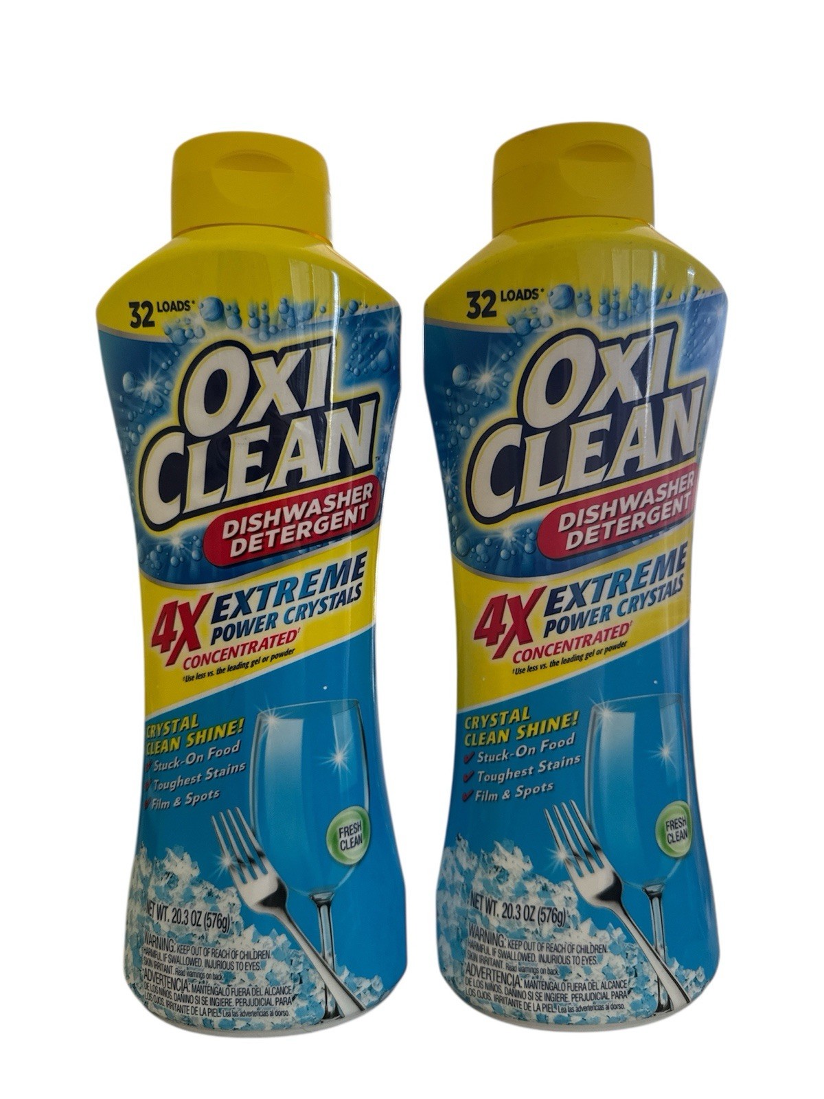 Oxi Clean Dishwasher Detergent 4X Extreme Power Crystals 32loads Ea. New 2 Pack gallery