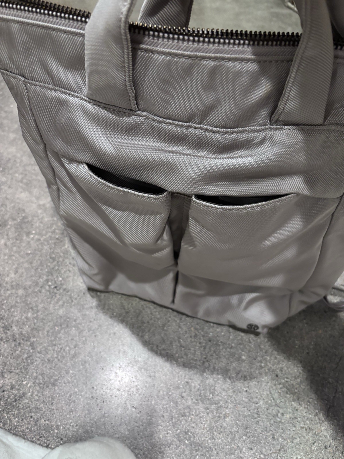 Grey Lululemon Square Multi-pocket Backpack with Adjustable Straps 3