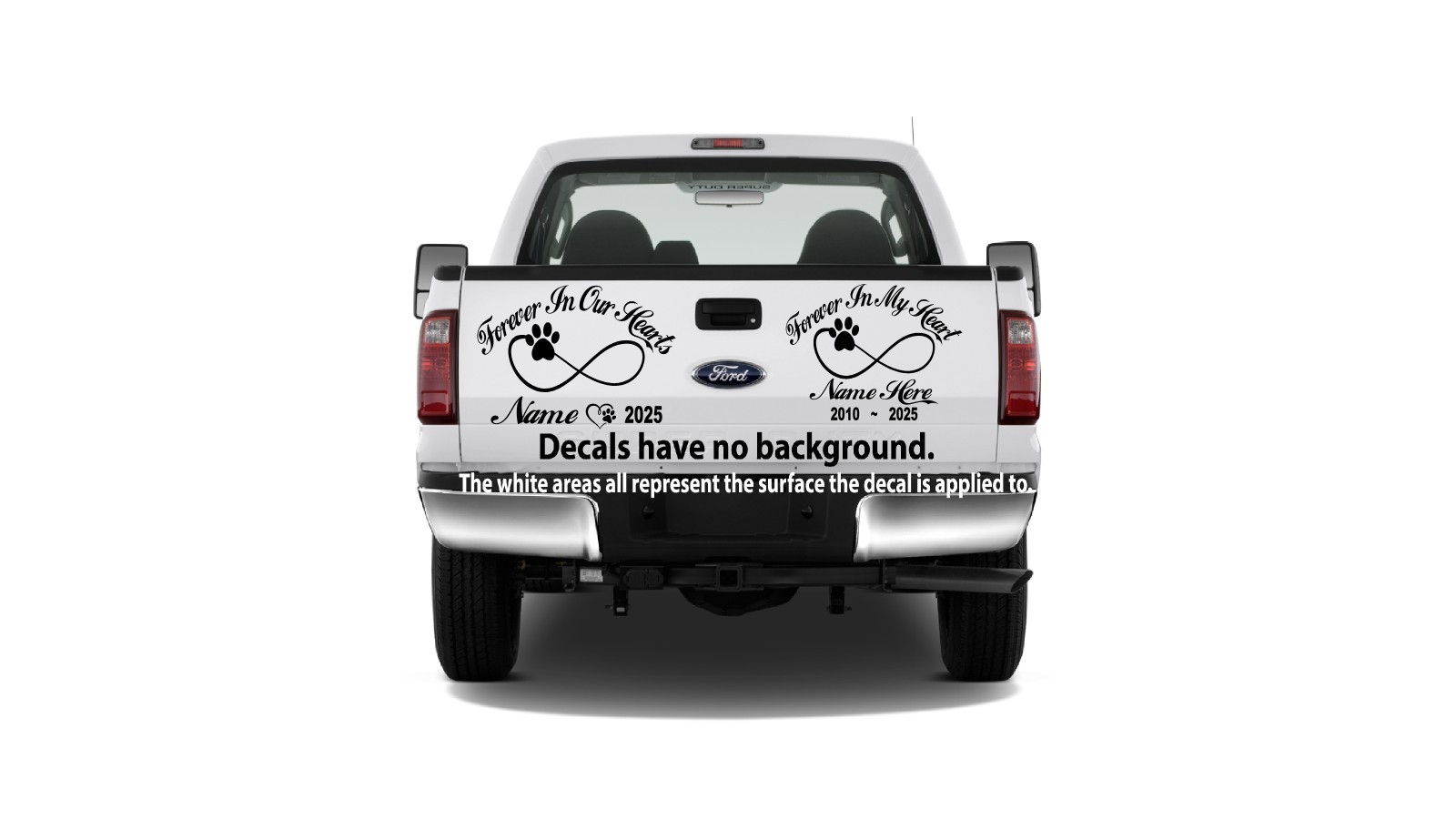 Pet Memorial Decal Personalized Dog / Cat Paw Print Forever Loved Vinyl Sticker gallery