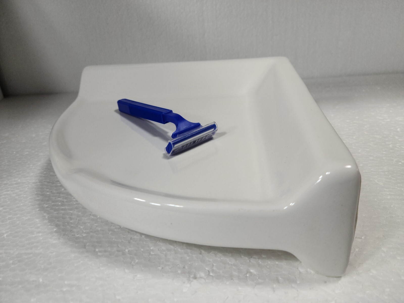 Vintage White Ceramic Shower Tile Corner Tray Soap Dish Ledge Shampoo Holder gallery