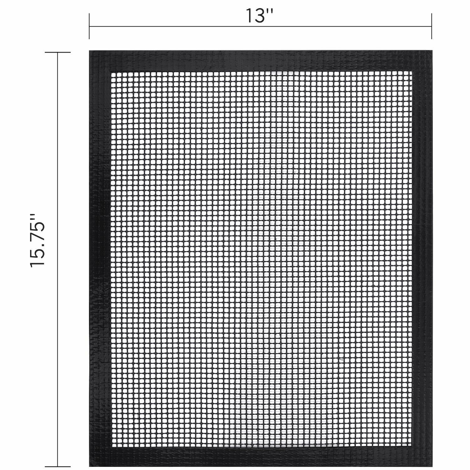 DAT Non-Stick BBQ Grill Mat 4 Pack, 2 Grill Mats 2 Grill Meshes, 15.75" x 13" gallery