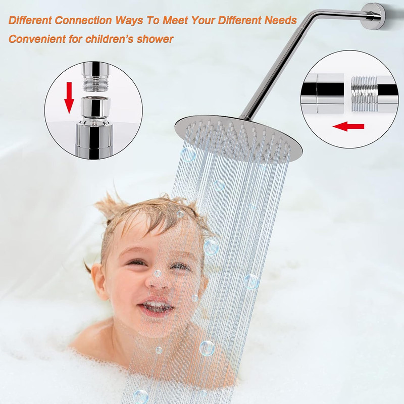 Shower Head Extension Arm, Shower Extender Water Outlet- Lowers Existing, Shower gallery