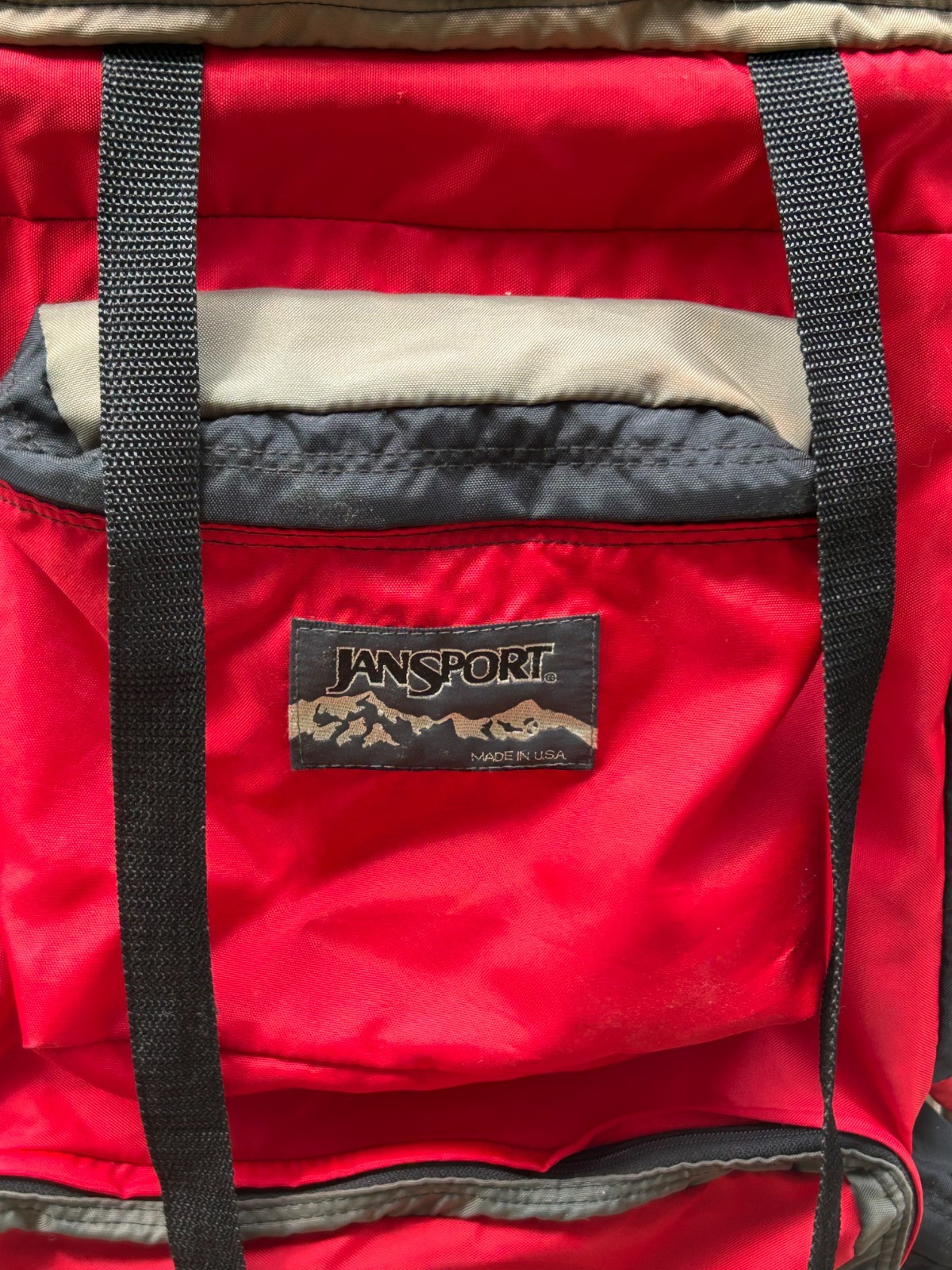 vintage jansport external frame backpack  Red Used 2
