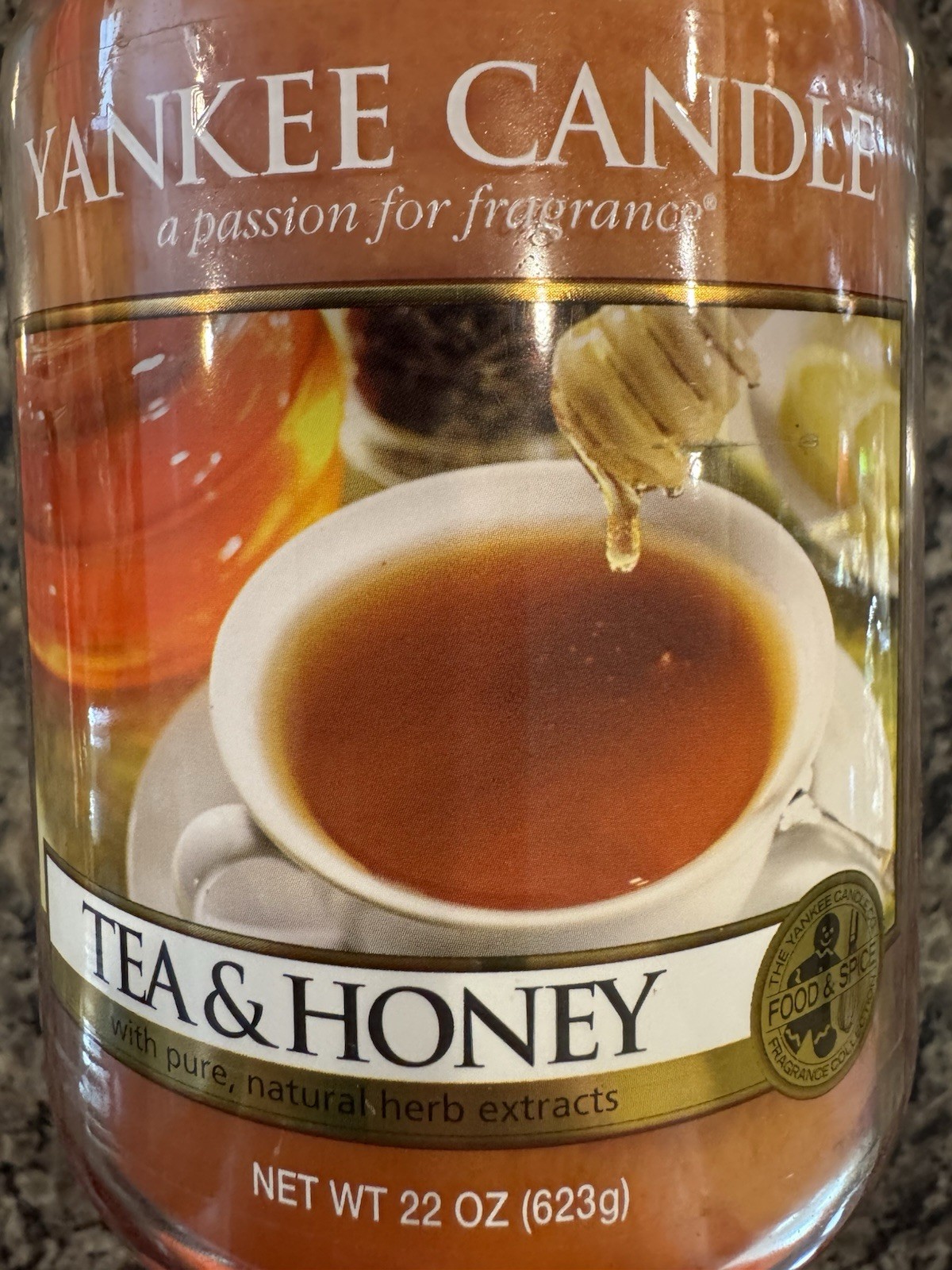 VERY RARE TEA & HONEY YANKEE CANDLE! ONLY 1 OTHER ON EBAY W/THIS LABEL!! gallery