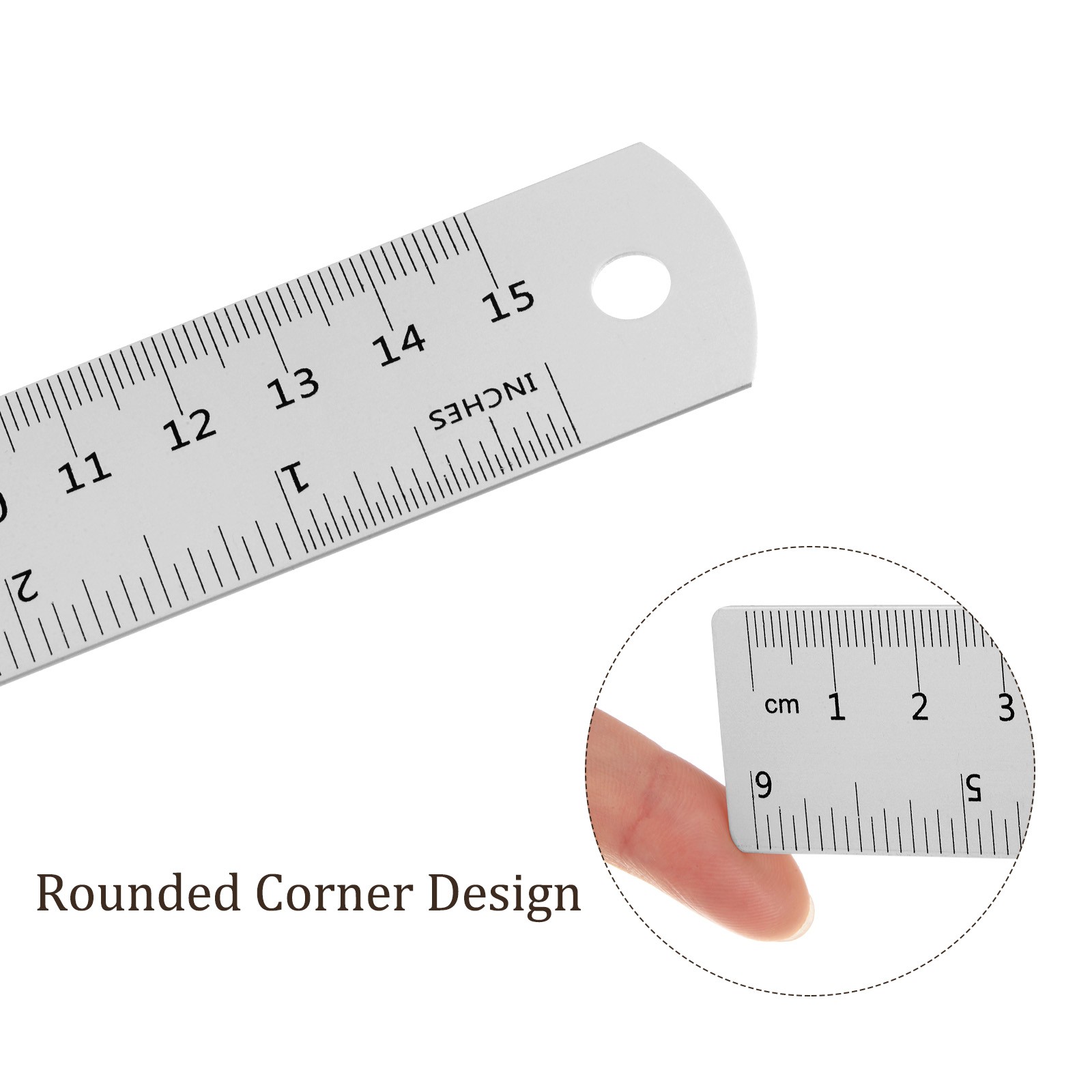 2pcs Ruler[15cm 20cm] Aluminum Straight Metric English Ruler Conversion Table gallery