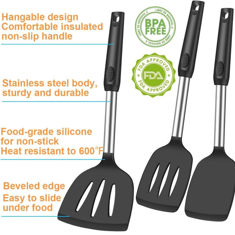 Spatula Set Silicone Spatula Heat Resistant Spatulas For Nonstick Cookware Rubbe gallery