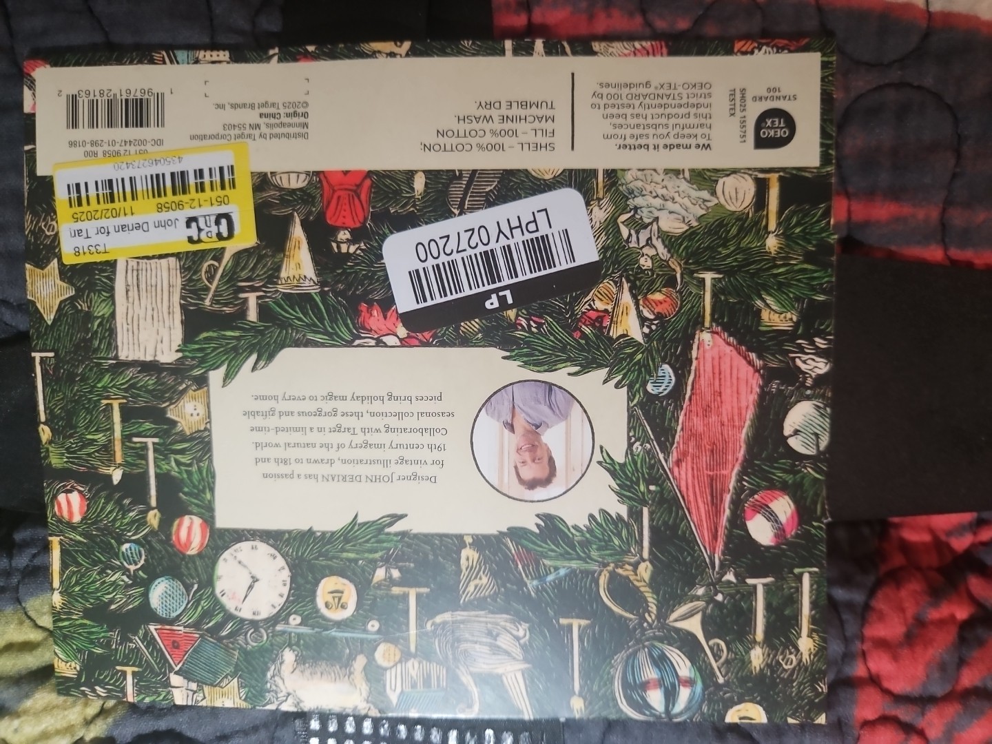 John Derian Target Blanket Quilted Throw Amaryllis Flower Cotton Quilt 2025 NWT gallery