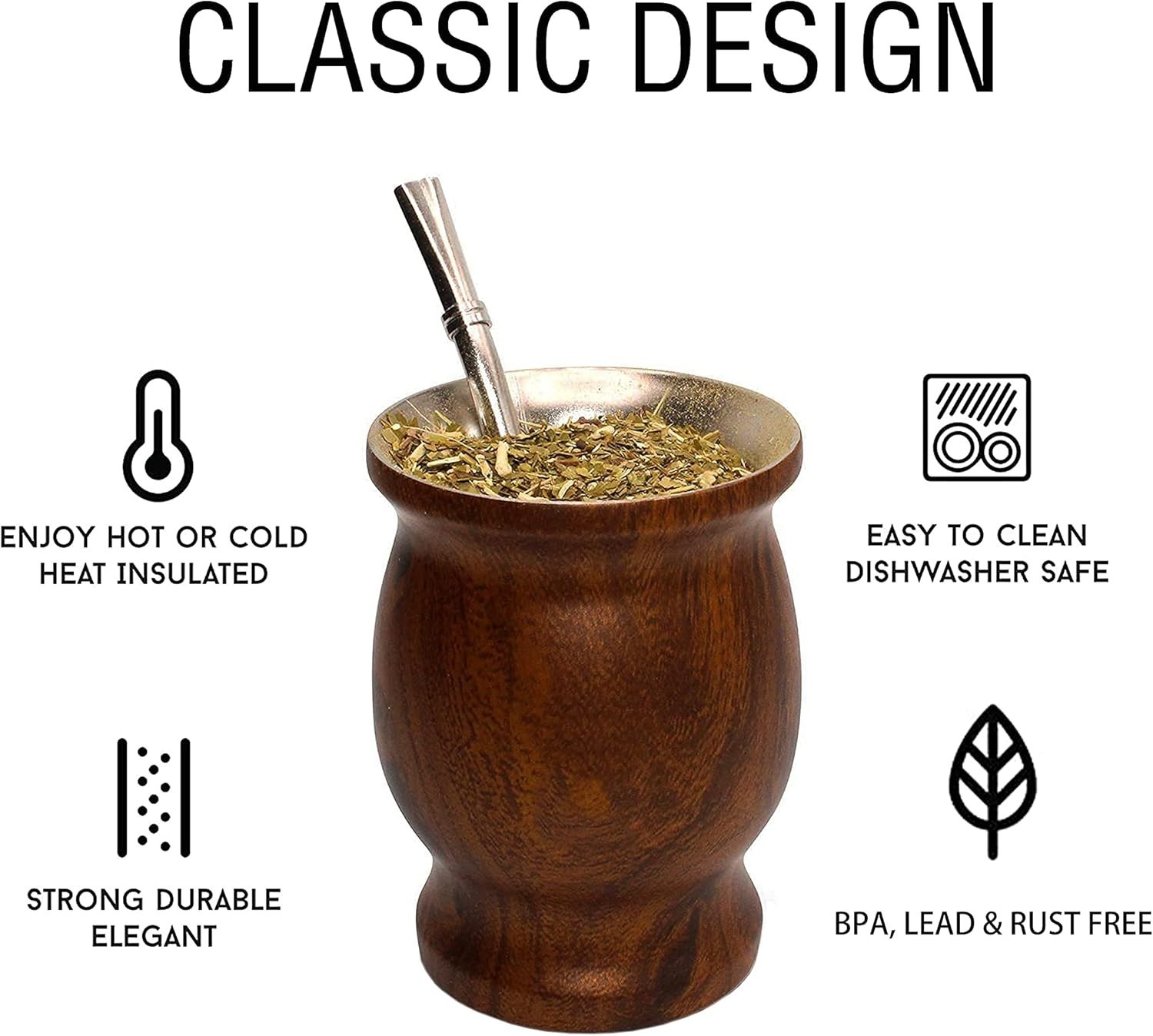 Yerba Mate Gourd Set (Original Natural Handmade Yerba Mate Cup Argentina) - Incl gallery