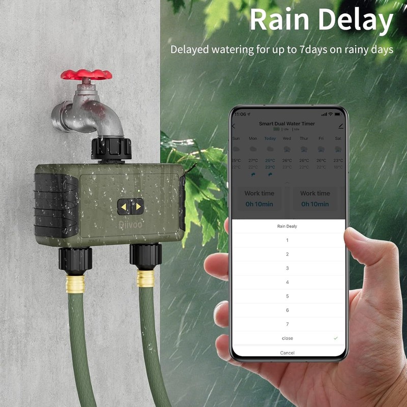 Sprinkler Timer 2Zone Bluetooth Water Timer for Garden Hose Outdoor Programmable gallery