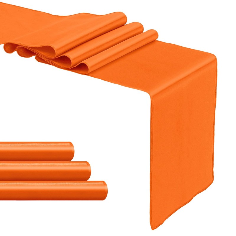 Orange Satin Table Runner 4-Pack 12x108 Inch Long Silk for Wedding Banquet gallery