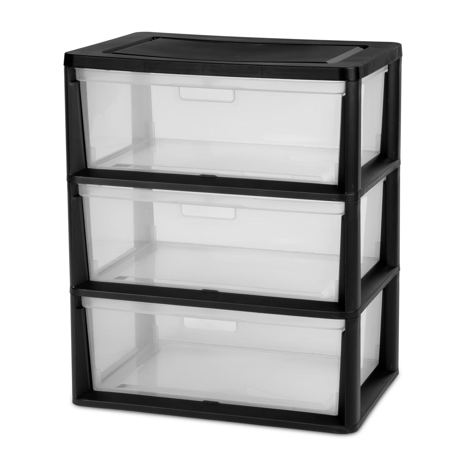Wide 3 Drawer Tower, Plastic Storage Organizer with Removable Clear Bins, Easy t gallery