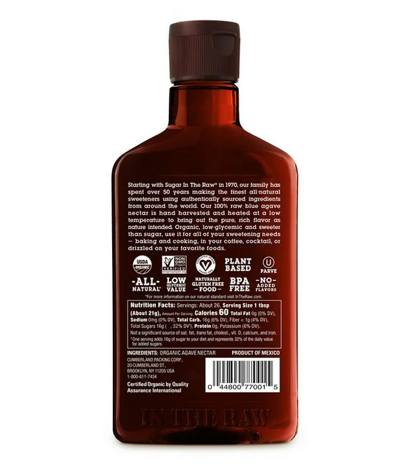 Agave In The Raw Organic Agave Nectar, Honey Substitute 18.5 oz gallery