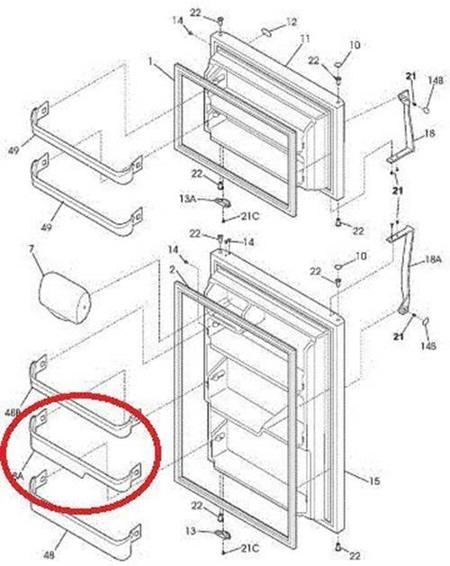 Middle Door Bin Compatible with Frigidaire or Kenmore Refrigerator 240337901 gallery