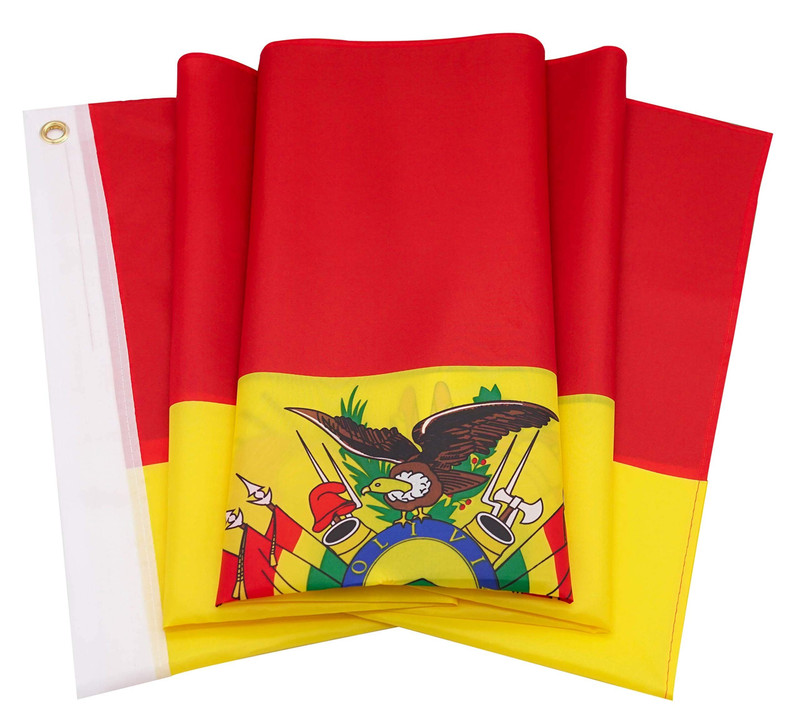 DANF Bolivia Flag 3x5 Ft Thick Polyester, Fade Resistant, Brass Black gallery