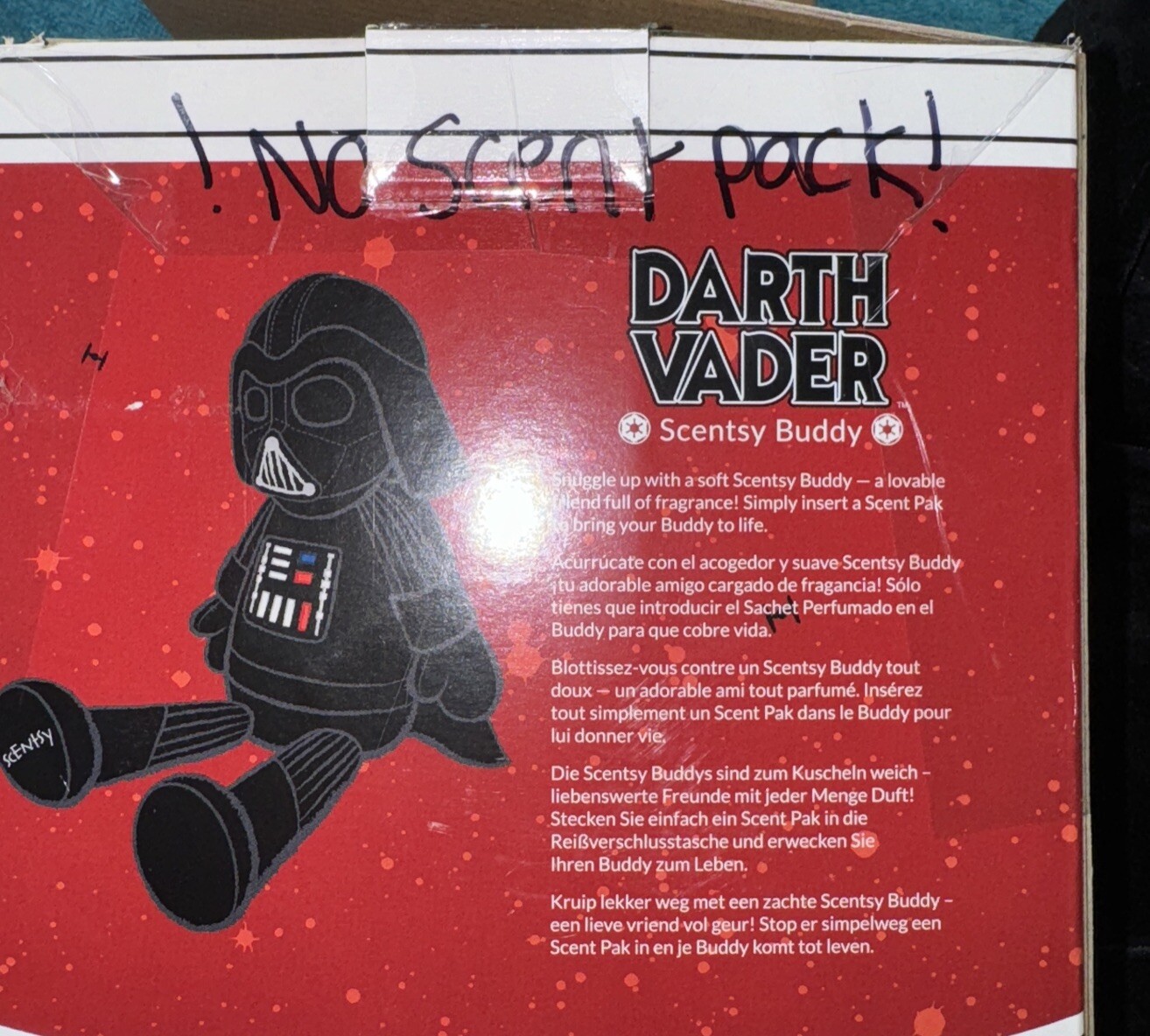 Darth Vader SCENTSY Buddy Black From Star Wars Plush Character No Scent Pack gallery