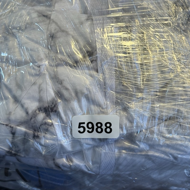 POTTERY BARN PINTUCK COMFORTER, FULL/QUEEN ~ GRAY MARBLE ~ RECYCLED MICROFIBER gallery