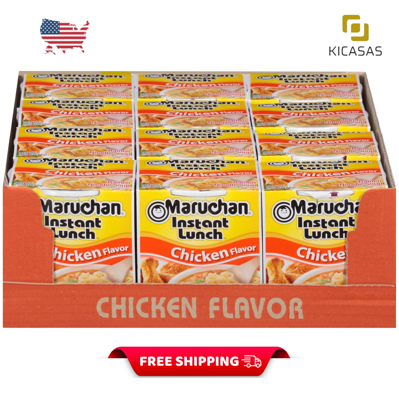 12-Pack Maruchan Instant Lunch, Ramen Noodle Soup, Chicken Flavor, 2.25 Ounce gallery
