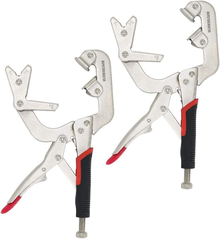 Welding Pipe Plier Clamp, Fast Release, C-Clamp Locking with Large V-Pads, 10 In gallery