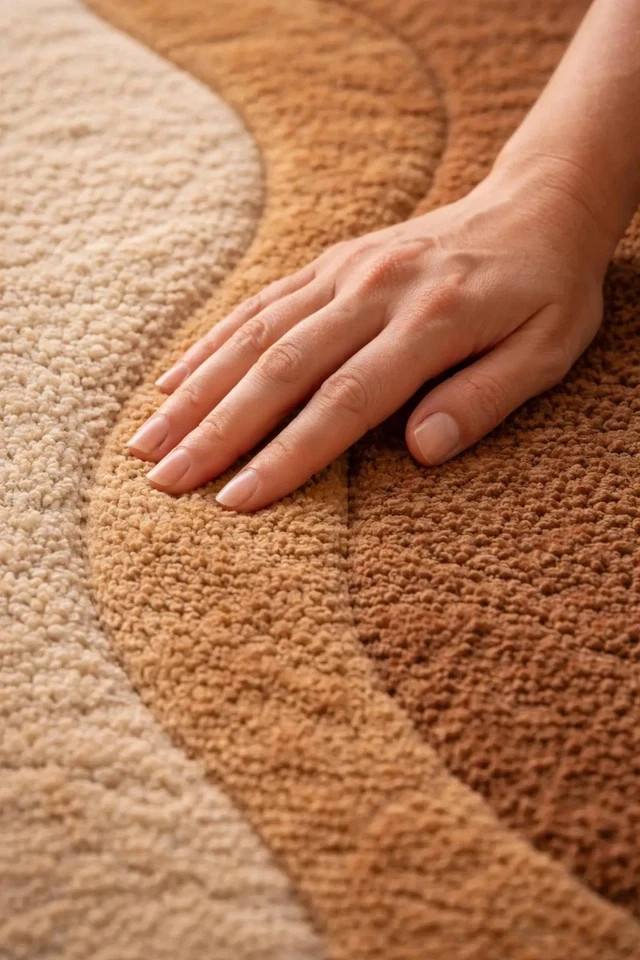 Hand-tufted Wool Rug: Modern Retro Abstract Handmade Living Room Carpet gallery