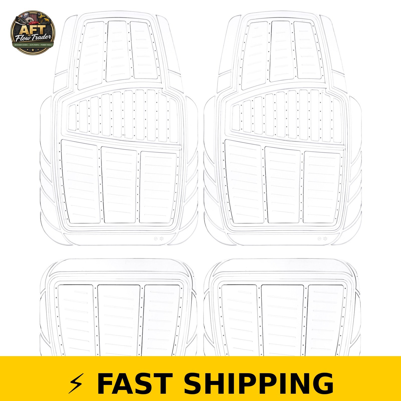 Auto Drive 4PC PVC Floor Mats - Universal Fit, Clear gallery