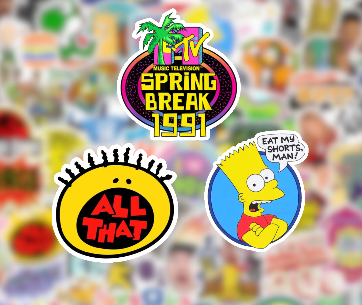 25/50 1990’s Sticker Pack-Waterproof Vinyl-Rugrats MTV Nickelodeon All That gallery