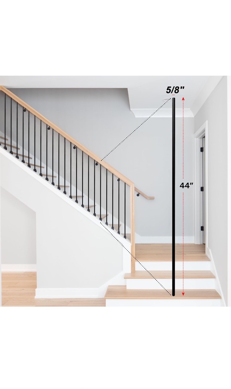 Iron Balusters 5/8" Round x 44" Long Classic, Hollow - 20pcs - Satin Black DH-28 gallery