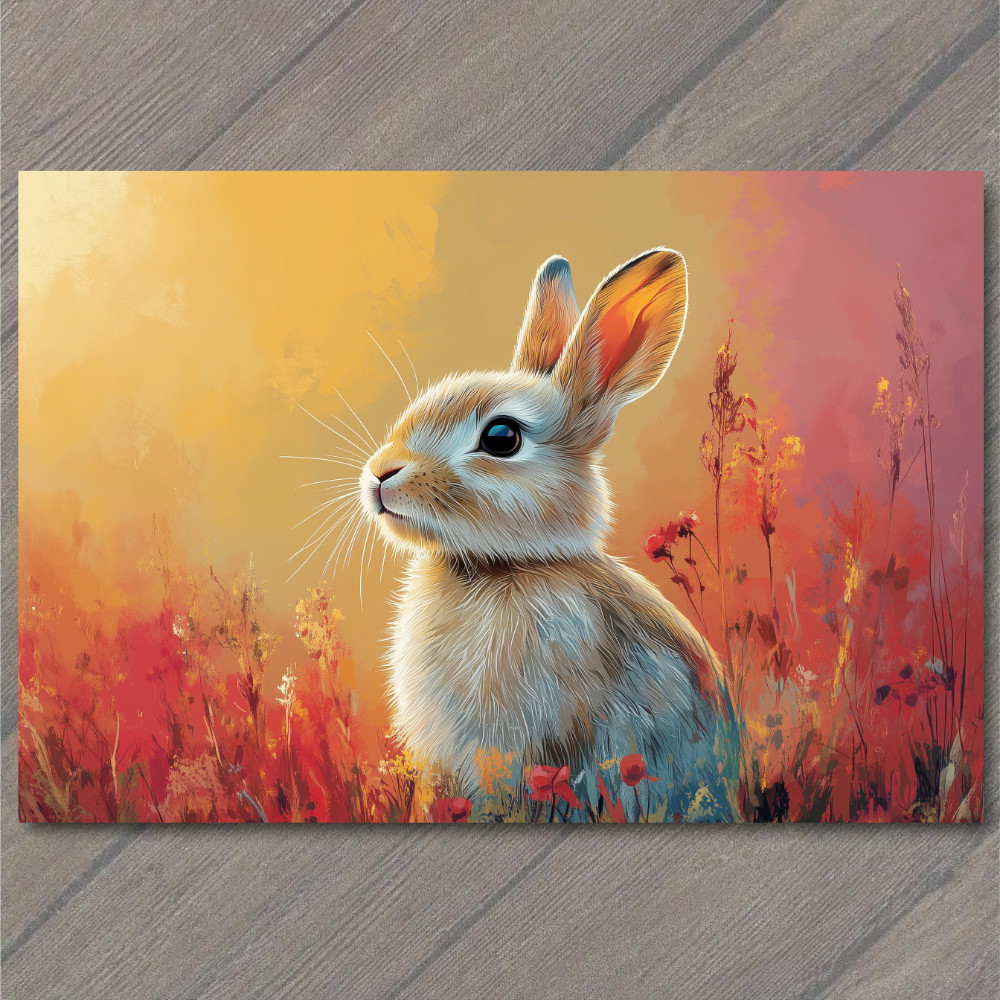 Art Print Bunny Rabbit Easter Color Explosion Whimsical Bright Pop Art Neon Fun gallery