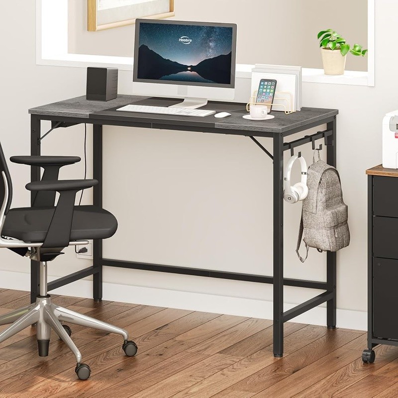 Computer Desk W/ Hooks Home Office Study Gaming Vintage Style Workstation New gallery
