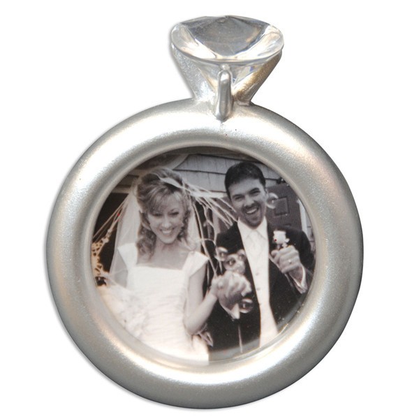 Engaged Couple Engagement Frame Personalized Christmas Tree Ornament gallery