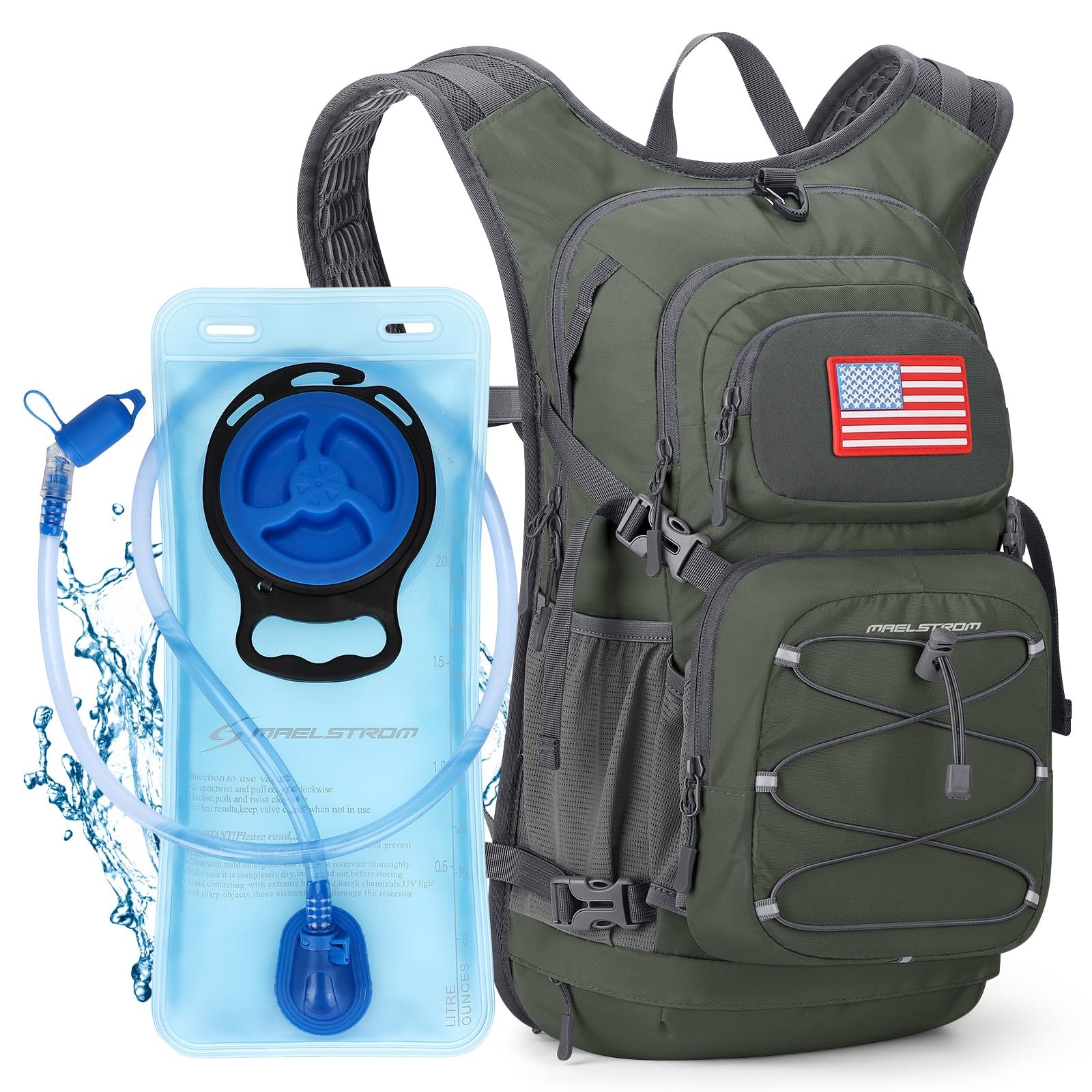 Hydration Hiking Backpack 20L with 2L/3L Water Bladder - Lightweight Insulated