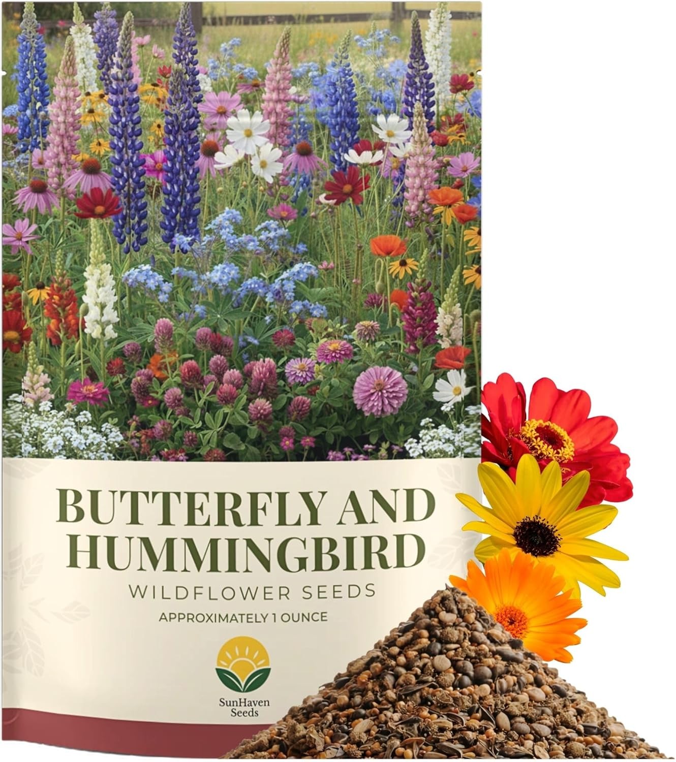 Butterfly and Hummingbird Wildflower Mix – 30,000+ Seeds – 1 oz Bulk Extra L gallery