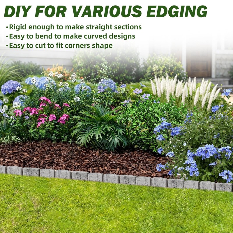 Landscape Edging Garden Edging Border Faux Stone Edging,17FT x 2.75 in Tall D... gallery