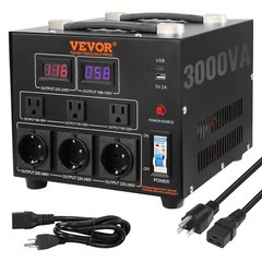 VEVOR 3000W Voltage Converter Transformer Step Up/Down 220V-110V /110V-220V CE