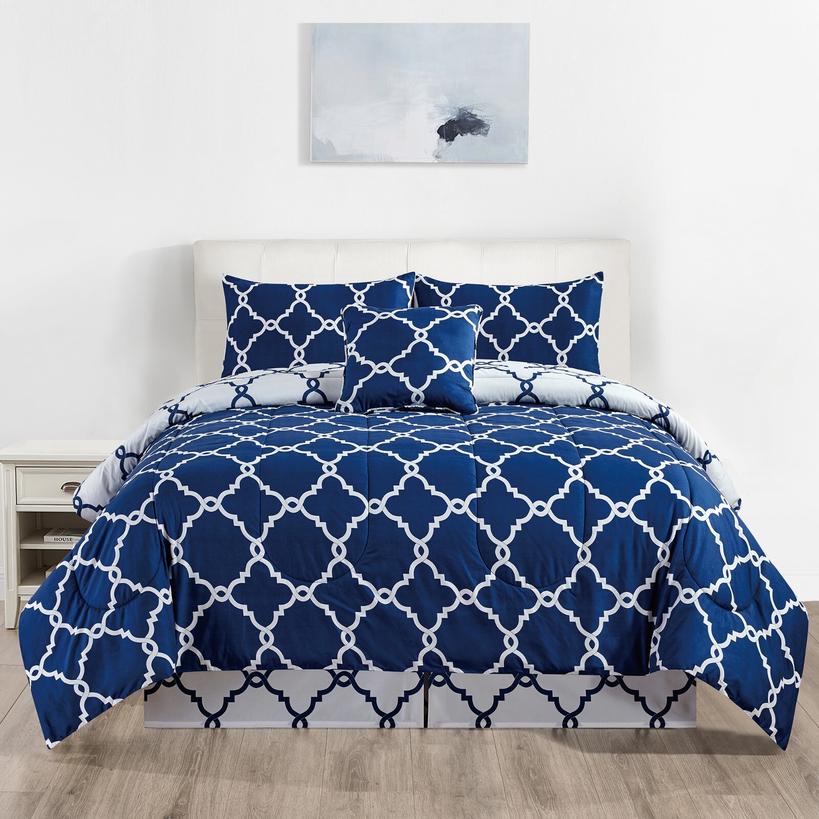 5 Piece Reversible Comforter Set Down Alternative Duvet Insert Quilt Bedding Set gallery