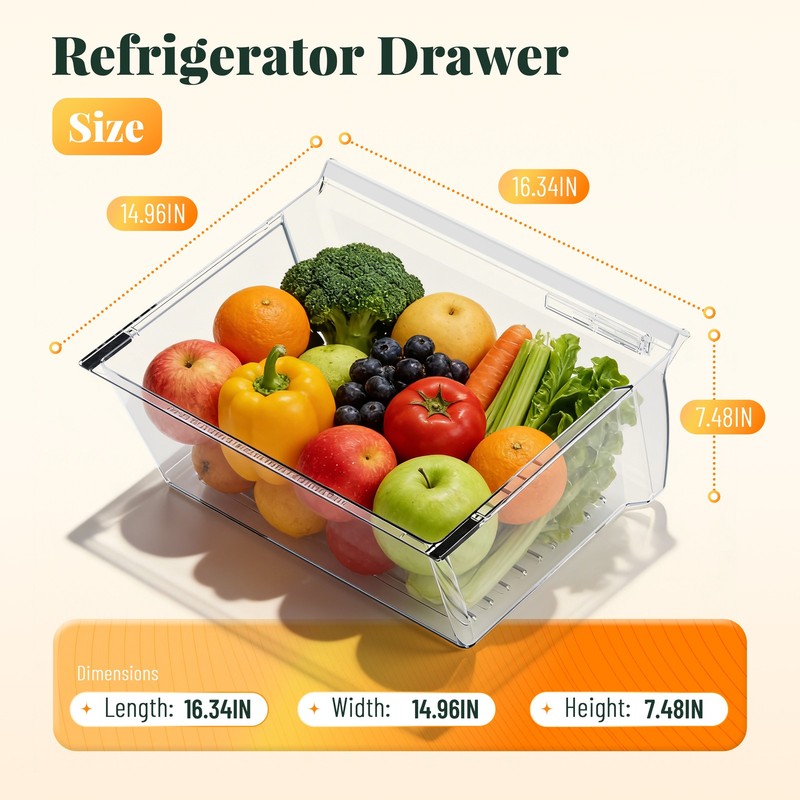 Refrigerator Clear Crisper Drawer Polystyrene For Whirlpool WP2188656 PS890591 gallery