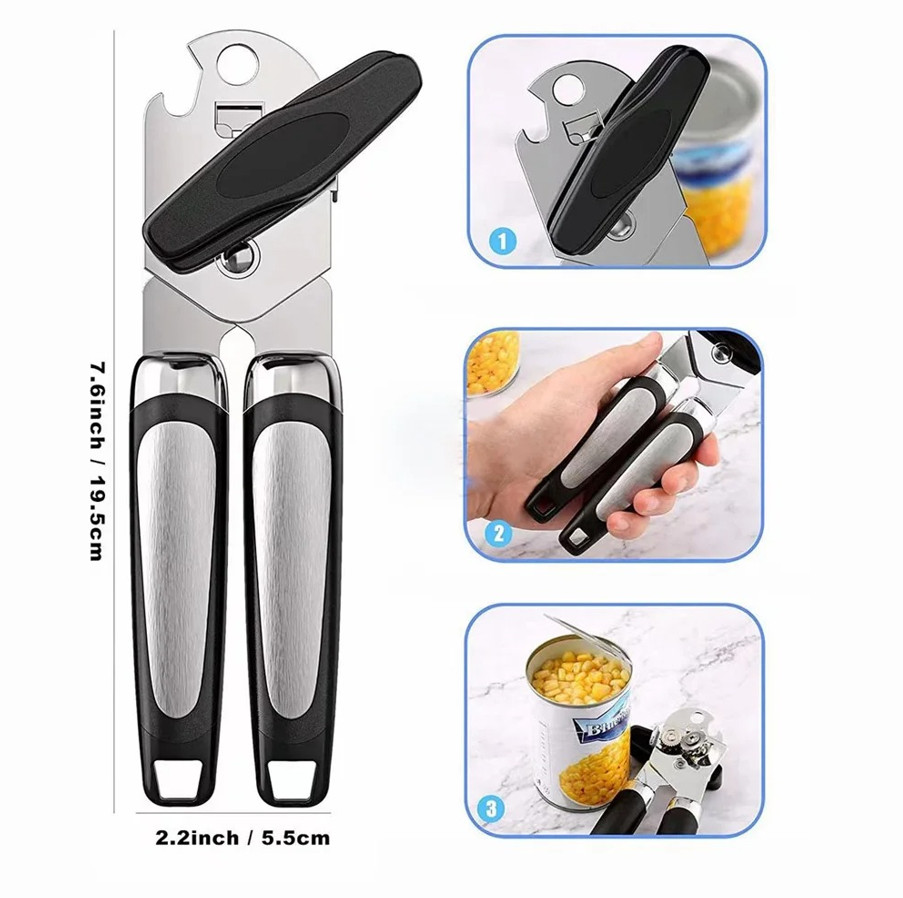 1pc Stainless Steel Multifunction Can Opener Side Cut Kitchen Tool - NEW gallery